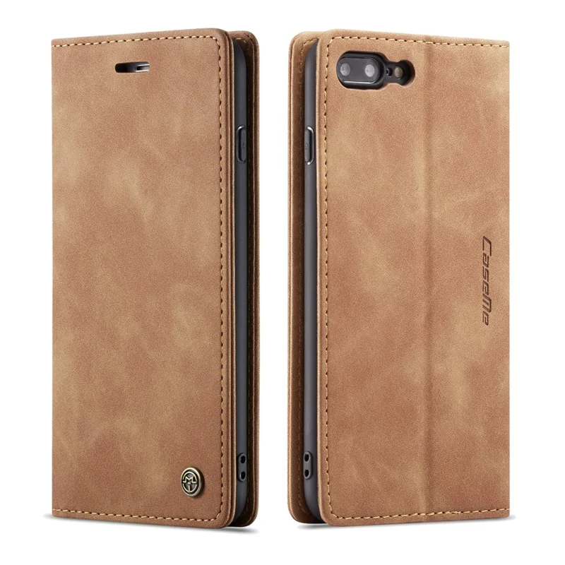 CASEME 013 Series Auto-absorbed PU Leather Wallet Stand Case for iPhone 7 Plus  / 8 Plus 5.5 inch - Khaki