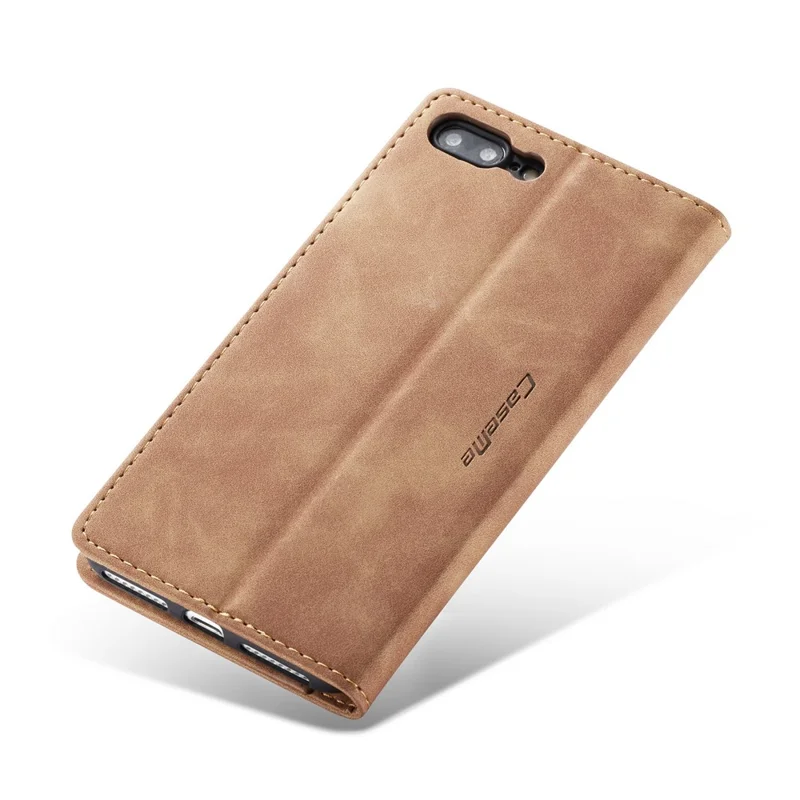 CASEME 013 Series Auto-absorbed PU Leather Wallet Stand Case for iPhone 7 Plus  / 8 Plus 5.5 inch - Khaki