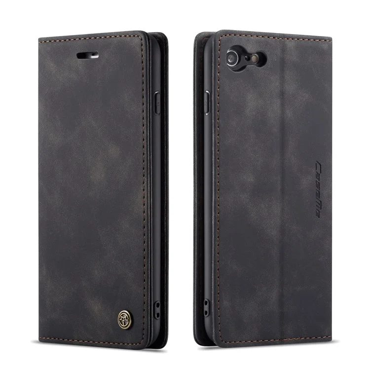 CASEME 013 Series Auto-absorbed PU Leather Wallet Stand Case for iPhone 6s Plus / 6 Plus 5.5-inch - Black