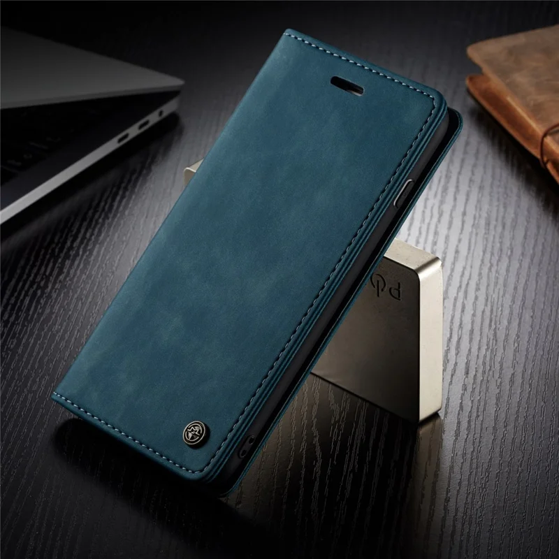 CASEME 013 Series Auto-absorbed PU Leather Wallet Stand Case for iPhone 6s / 6 4.7-inch - Blue
