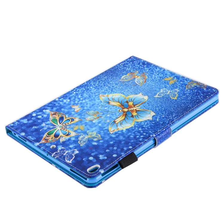 Gemusterter Lederstand Smart Flip Case Für Ipad Air 10.5 Zoll (2019) / Pro 10,5 Zoll (2017) - Gold Schmetterling