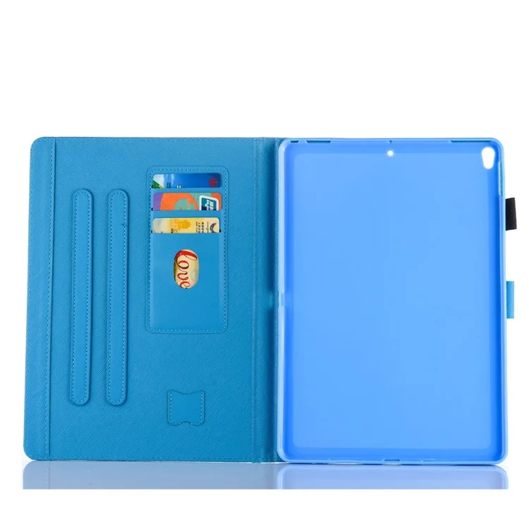 Gemusterter Lederstand Smart Flip Case Für Ipad Air 10.5 Zoll (2019) / Pro 10,5 Zoll (2017) - Gold Schmetterling