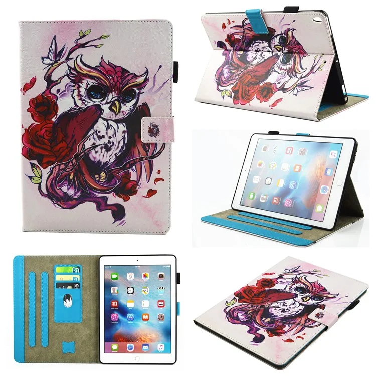 Pattern Printing PU Leather Tablet Case Shell Auto Wake & Sleep for iPad Air 10.5 inch (2019) / Pro 10.5-inch (2017) - Butterflies and Owls