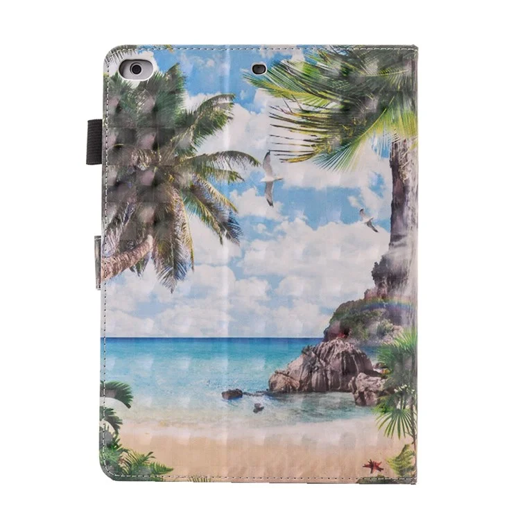 Light Spot Decor Patterned Card Slot Stand PU Leather Case for iPad mini (2019) 7.9 inch, mini 4 / 3 / 2 / 1 - Sea Scene