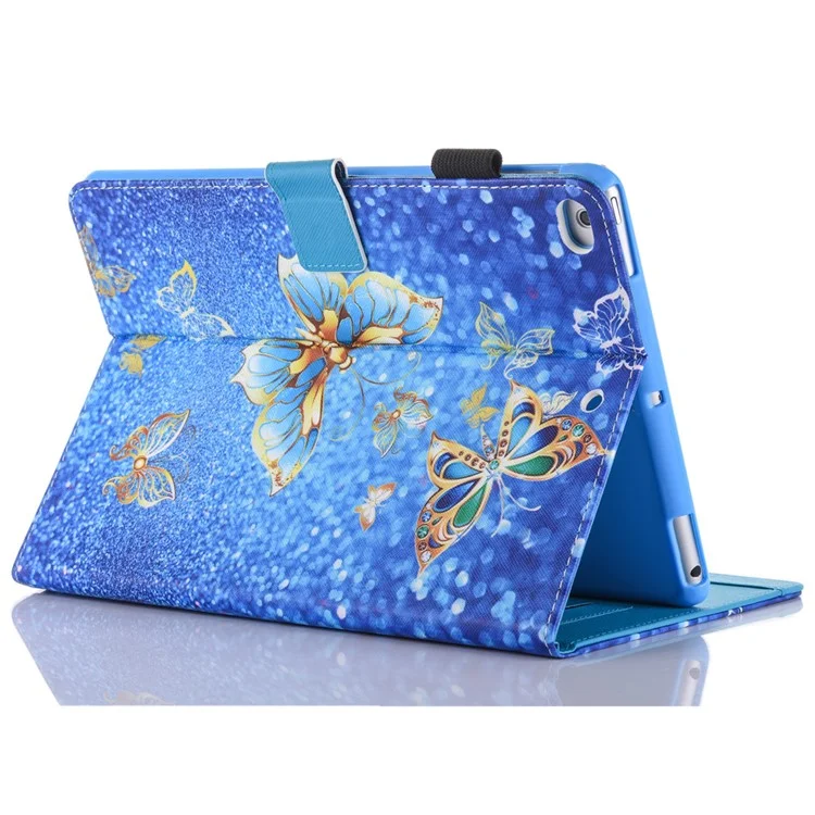 Patterned Card Slots Leather Tablet Cover for iPad mini (2019) 7.9 inch / Mini 4 / 3 / 2 / 1 - Gold Butterfly