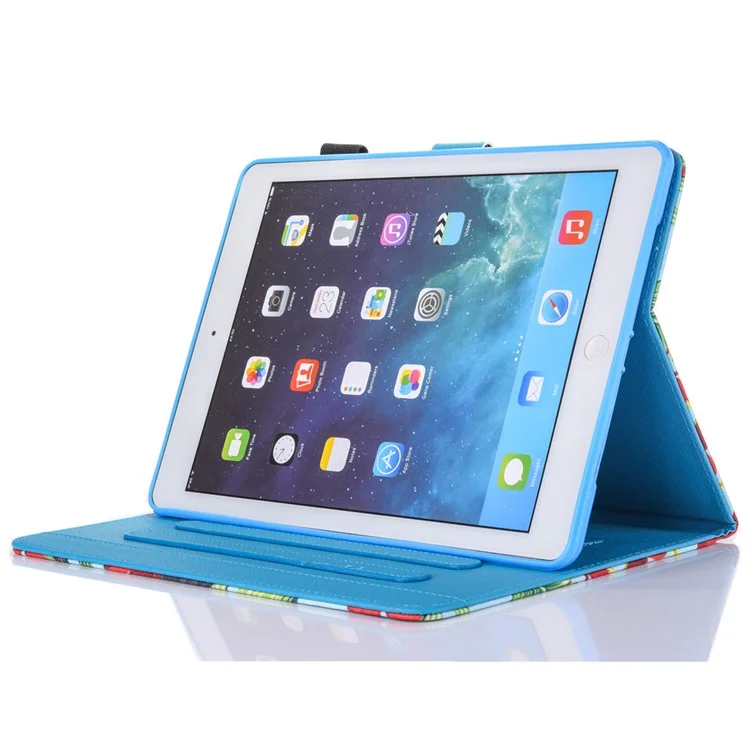 gemusterte kartenschlitze leder tablet cover für ipad mini (2019) 7,9 zoll / mini 4 / 3 / 2 / 1 - gold schmetterling