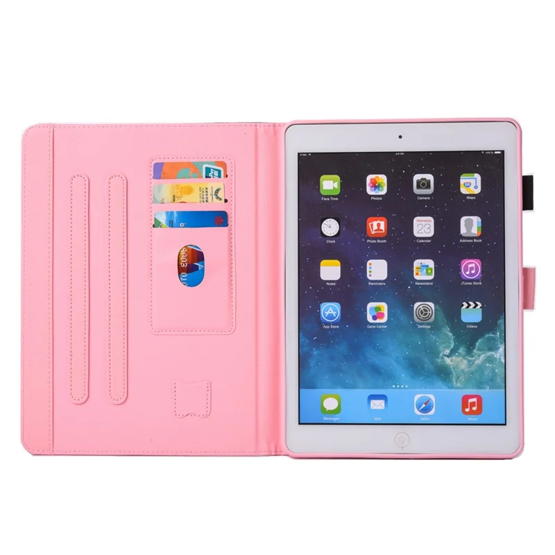 Gepatroonnerde Leren Tabletcover met Kaarthouders voor iPad mini (2019) 7,9 inch / Mini 4 / 3 / 2 / 1 - Cymbidium