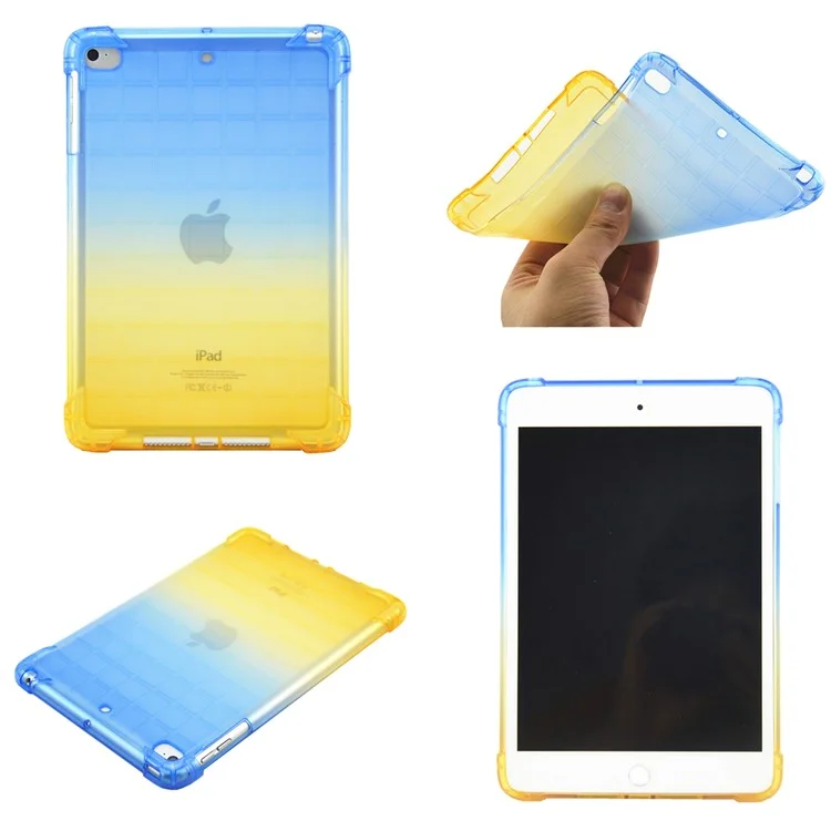 cas de couverture de tablette tpu à l'épreuve des chocs pour apple ipad mini (2019) 7,9 pouces / mini 4 / 3 / 2 / 1 - bleu jaune