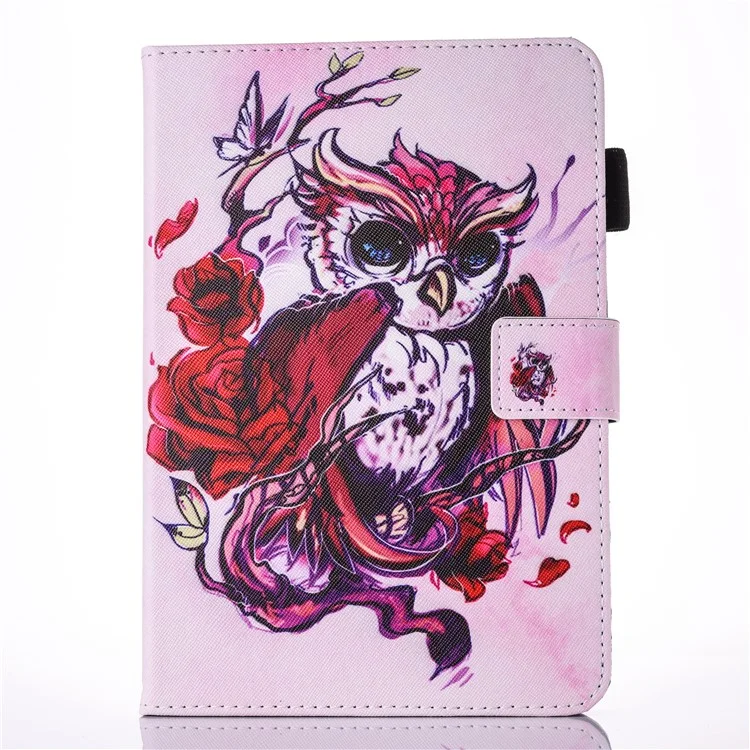 cas de portefeuille en cuir pu à motif pour apple ipad mini (2019) 7,9 pouces / mini 4 / 3 / 2 / 1 - aigle rouge