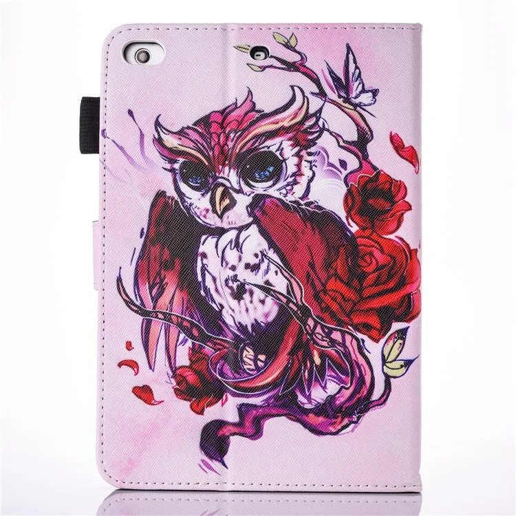 cas de portefeuille en cuir pu à motif pour apple ipad mini (2019) 7,9 pouces / mini 4 / 3 / 2 / 1 - aigle rouge