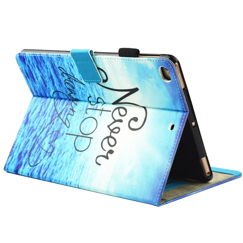 Patterned Tablet PU Leather Wallet Case for Apple iPad mini (2019) 7.9 inch / mini 4 / 3 / 2 / 1 - Quote Never Stop Dreaming