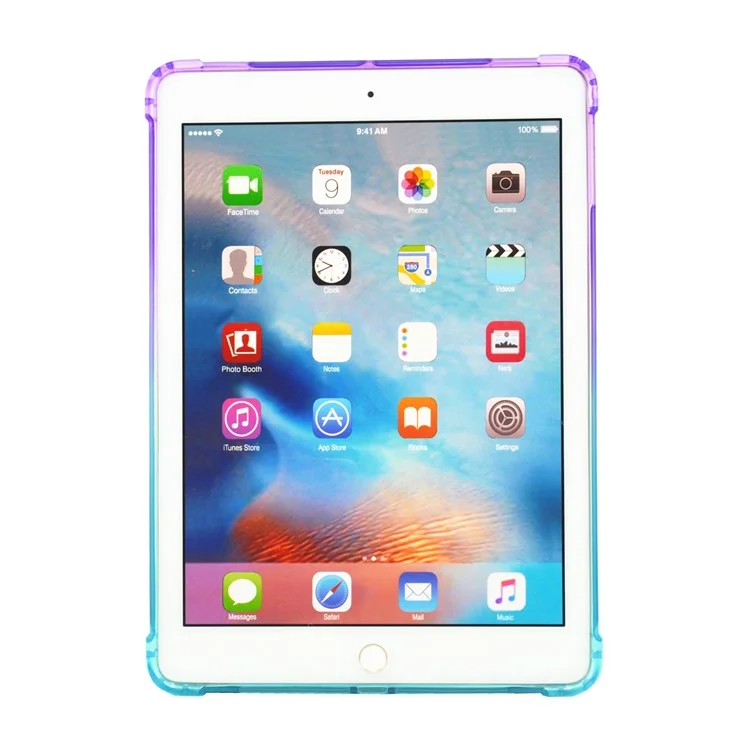 Shockproof Colorful TPU Tablet Cover Case for iPad Air 10.5 inch (2019)/iPad Pro 10.5-inch (2017) - Purple/Green