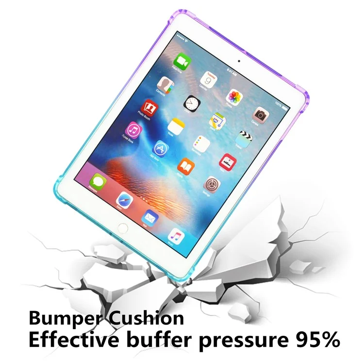 Stoßfeste, farbenfrohe TPU-Tablet-Schutzhülle für iPad Air 10,5 Zoll (2019) / iPad Pro 10,5 Zoll (2017) - Lila/Grün
