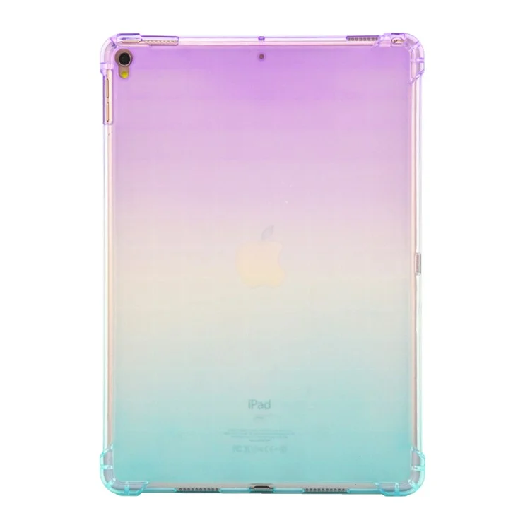 Shockproof Colorful TPU Tablet Cover Case for iPad Air 10.5 inch (2019)/iPad Pro 10.5-inch (2017) - Purple/Green