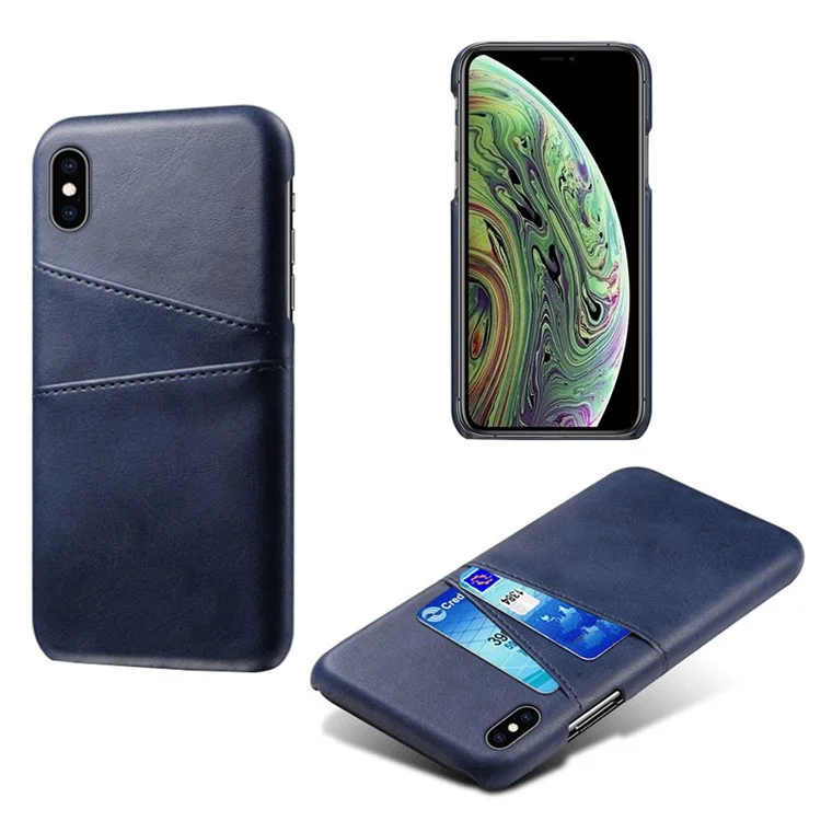 Slot a Doppia Scheda PC in Pelle PU Custodia Per PC Per Iphone XS Max 6,5 Pollici - Blu