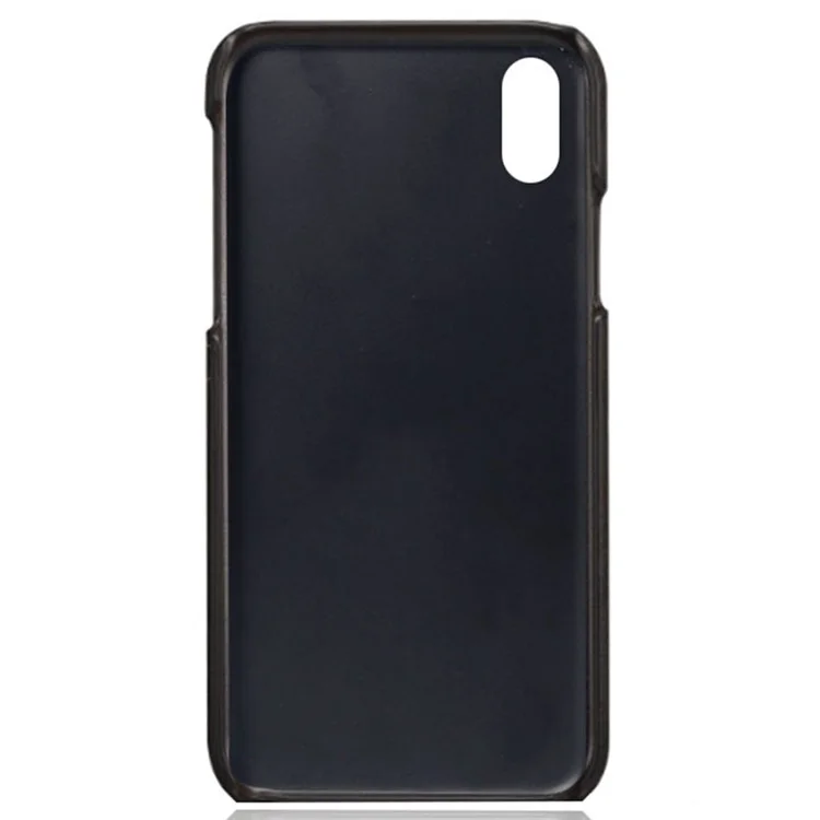 KSQ PU Leather Coated PC Case for iPhone XS 5.8 inch, Ultra Slim Card Holder Shockproof Phone Cover - Black