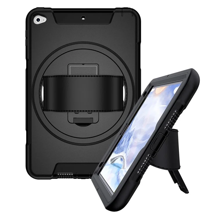Funda protectora de teléfono con silicona + PC [anti-polvo] [a prueba de golpes] con correa de cuero para iPad mini (2019) 7.9 pulgadas