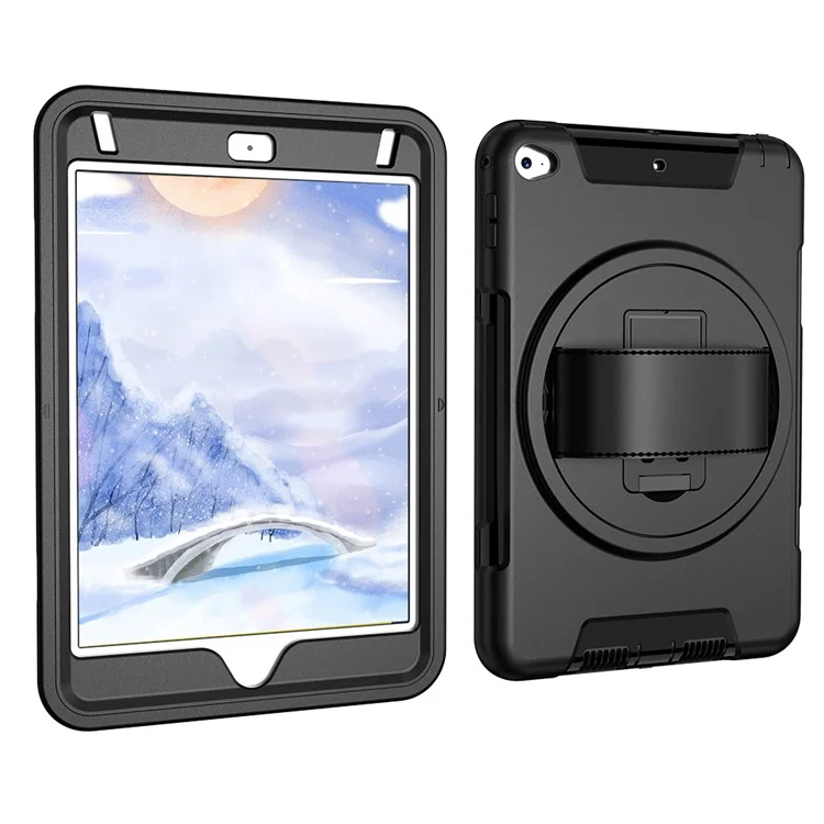 Funda protectora de teléfono con silicona + PC [anti-polvo] [a prueba de golpes] con correa de cuero para iPad mini (2019) 7.9 pulgadas