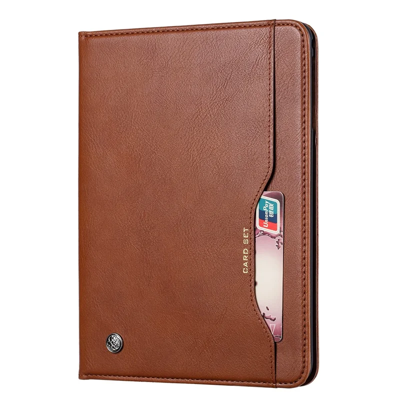 PU Leather Stand Wallet Protective Case with Pen Slot for iPad mini (2019) 7.9 inch / mini 4 - Brown