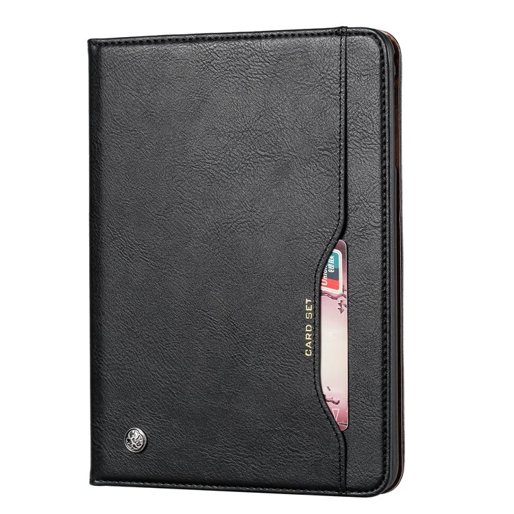 PU Leder Stand Wallet Schutzhülle Mit Stiftschlitz Für Ipad Air 10,5 Zoll (2019) - Schwarz