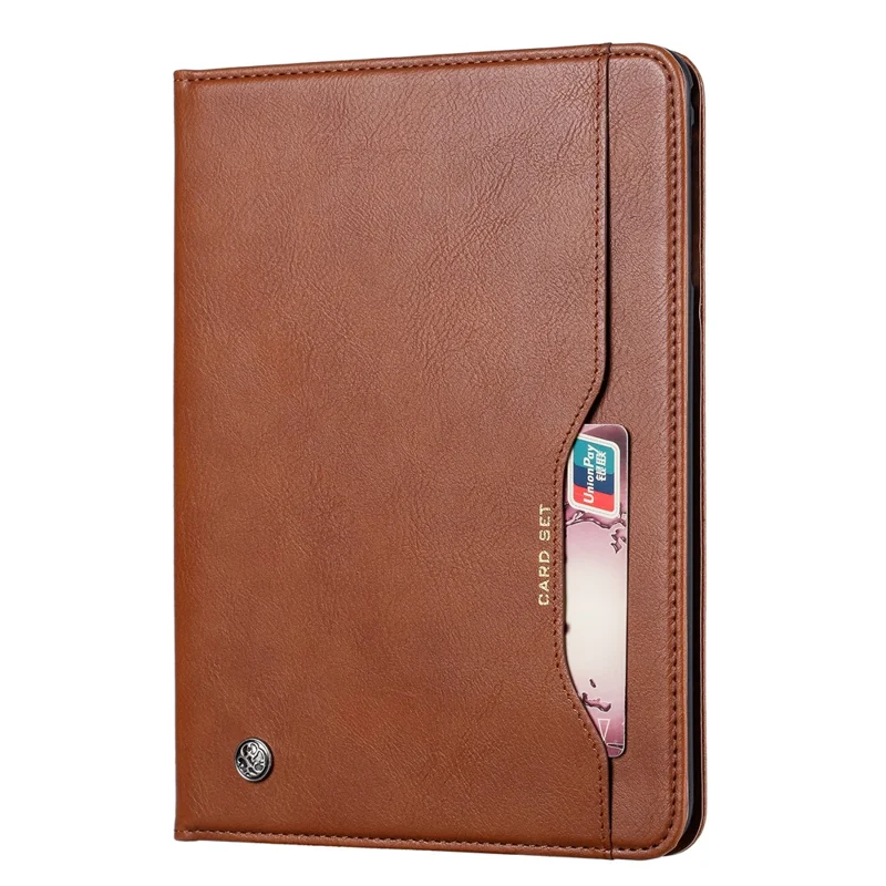 PU Leather Stand Wallet Protective Case with Pen Slot for iPad Air 10.5 inch (2019) - Brown