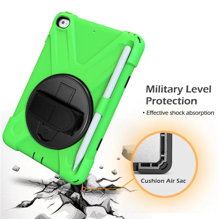 [shape x] pc + tpu 360 degrés publicage pivotant avec sangle à main pour ipad mini (2019) 7,9 pouces / ipad mini 4 - vert