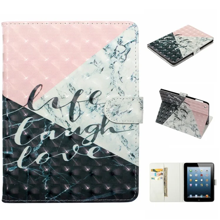 couverture en cuir à motifs de relevé à motifs de relève pour ipad 4 / ipad 3 / ipad 2 - marbre