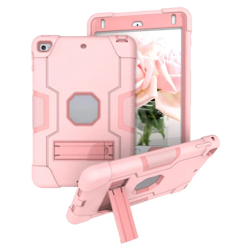 For iPad mini (2019) 7.9 inch Shock Proof TPU + PC Hybrid Tablet Case with Kickstand - Pink