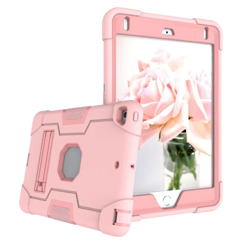 For iPad mini (2019) 7.9 inch Shock Proof TPU + PC Hybrid Tablet Case with Kickstand - Pink