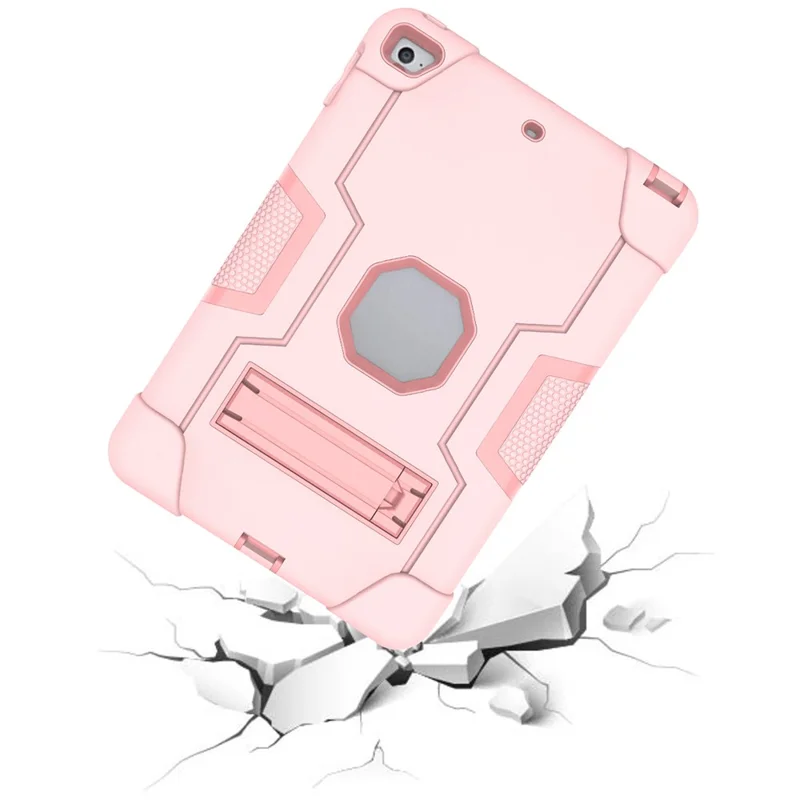 For iPad mini (2019) 7.9 inch Shock Proof TPU + PC Hybrid Tablet Case with Kickstand - Pink