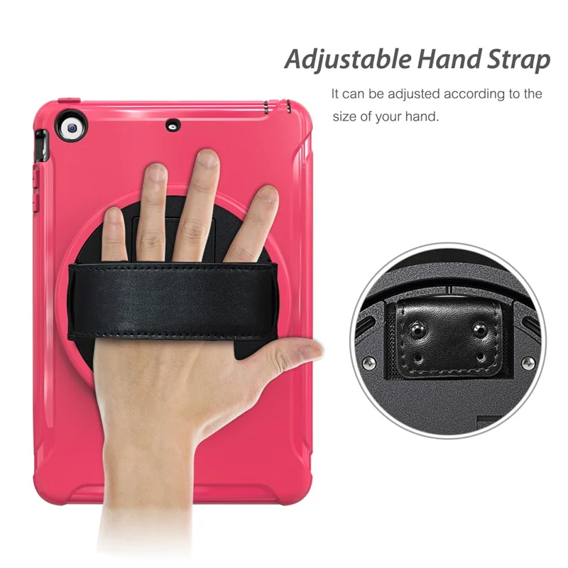 3-Layer Multi-functions TPU + PC Hybrid Case for iPad Mini 3/2/1- Rose