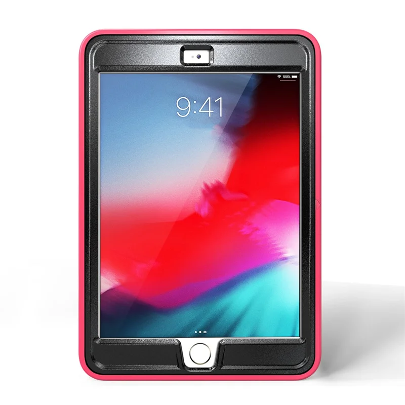 3-Layer Multi-functions TPU + PC Hybrid Case for iPad Mini 3/2/1- Rose