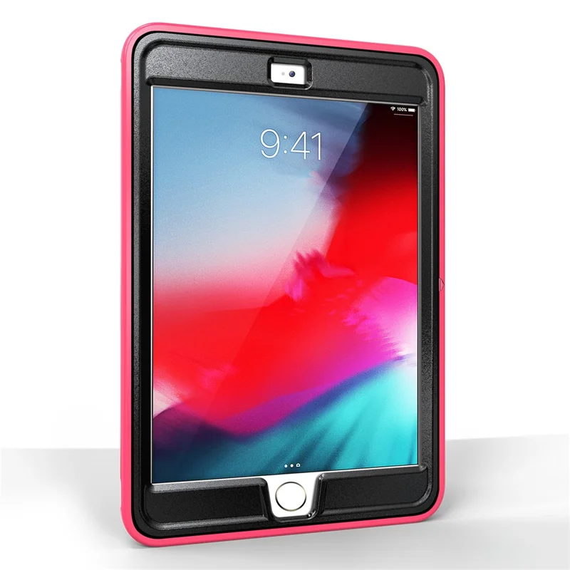 3-Layer Multi-functions TPU + PC Hybrid Case for iPad Mini 3/2/1- Rose