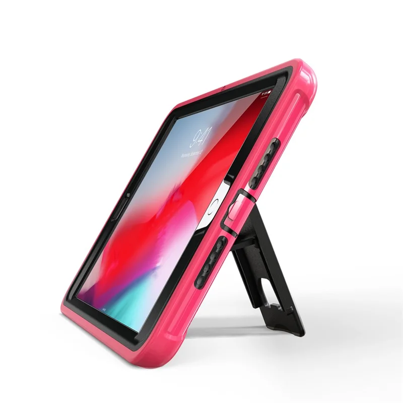 3-Layer Multi-functions TPU + PC Hybrid Case for iPad Mini 3/2/1- Rose