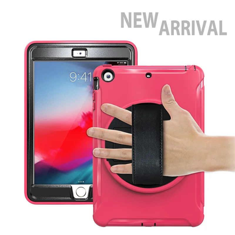 3-Layer Multi-functions TPU + PC Hybrid Case for iPad Mini 3/2/1- Rose