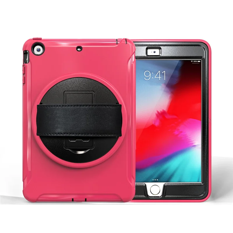 3-Layer Multi-functions TPU + PC Hybrid Case for iPad Mini 3/2/1- Rose