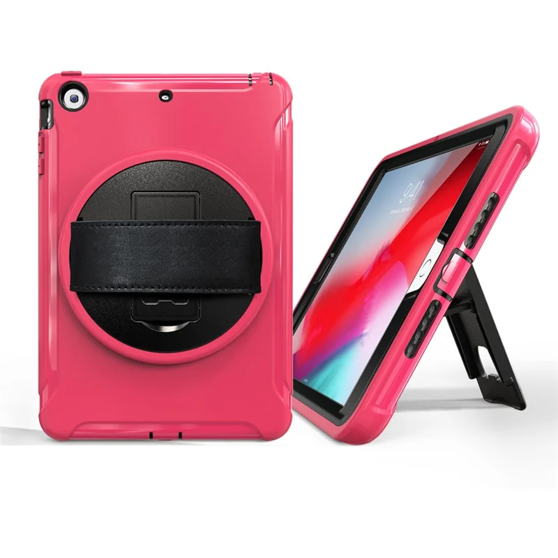 3-Layer Multi-functions TPU + PC Hybrid Case for iPad Mini 3/2/1- Rose