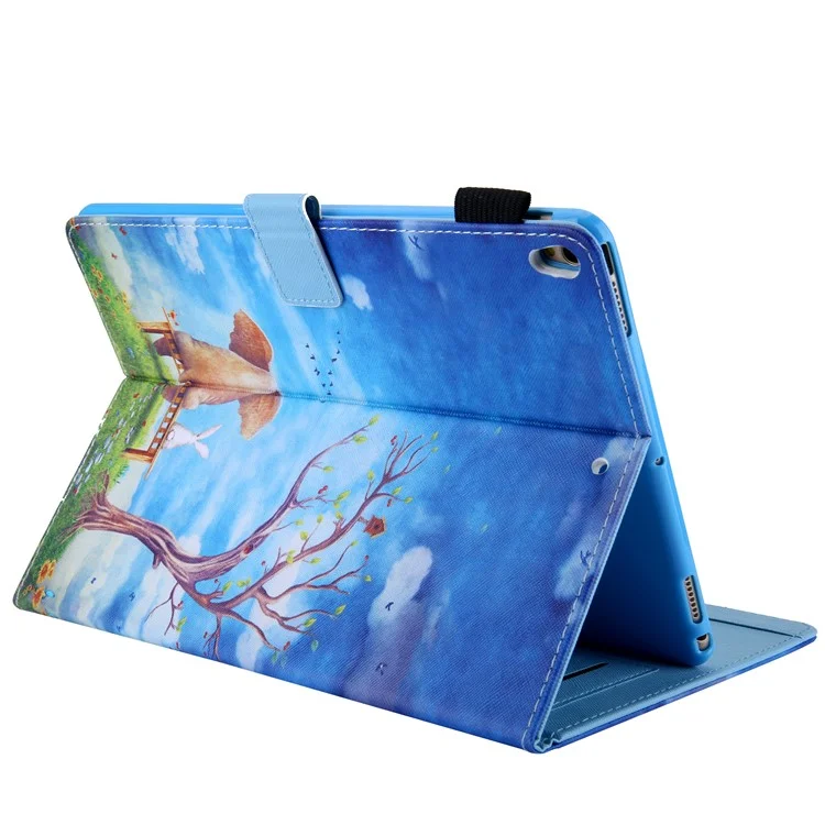 Coperchio Tablet in Pelle di Stampa a Motivi Per Ipad Air 10,5 Pollici (2019) / Pro 10,5 Pollici (2017) - Albero e Animale