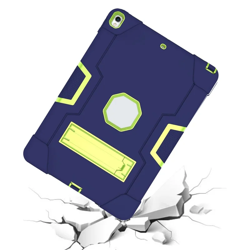 For iPad Air 10.5 inch (2019) Shock Proof TPU + PC Hybrid Tablet Case with Kickstand - Dark Blue / Green