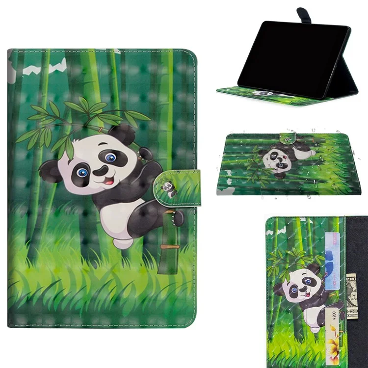 Pattern Printing Light Spot Decor Wallet Stand Flip Leather Tablet Case for iPad Mini (2019) 7.9 inch - Bamboo Panda