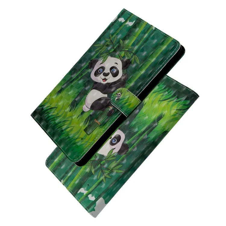 Pattern Printing Light Spot Decor Wallet Stand Flip Leather Tablet Case for iPad Mini (2019) 7.9 inch - Bamboo Panda