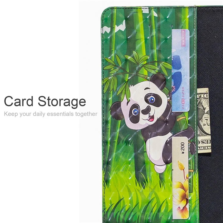 Pattern Printing Light Spot Decor Wallet Stand Flip Leather Tablet Case for iPad Mini (2019) 7.9 inch - Bamboo Panda