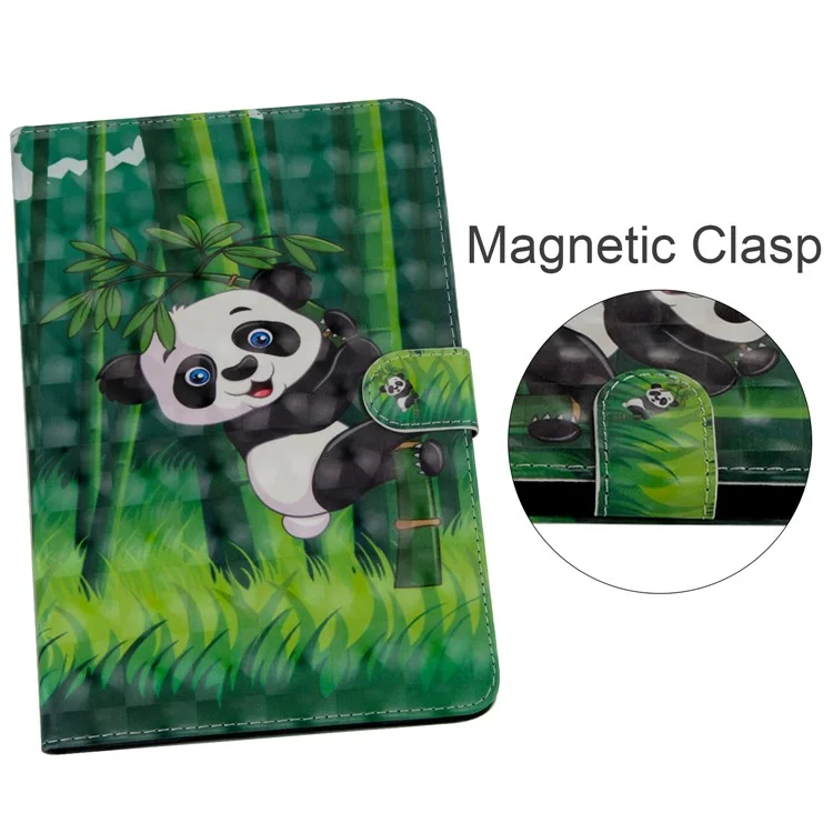 Pattern Printing Light Spot Decor Wallet Stand Flip Leather Tablet Case for iPad Mini (2019) 7.9 inch - Bamboo Panda