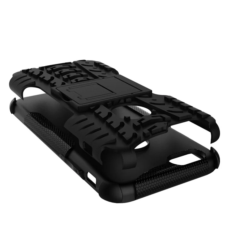 Tyre Pattern PC + TPU Kickstand Case for iPhone 6s 6 - Black