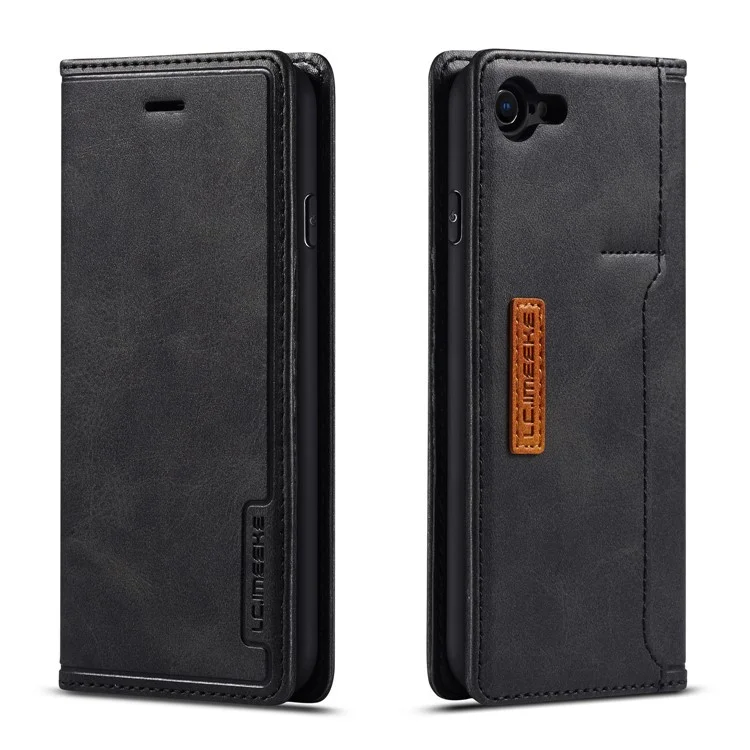 Lc. Imeeke Retro Estilo Cato de Cartura de Cato Para Iphone 8/7/SE (2020)/SE (2022) 4,7 Polegadas - Preto