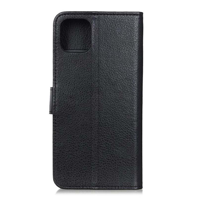 Litchi Skin Wallet Leather Stand Case for iPhone 11 6.1 inch (2019) - Black