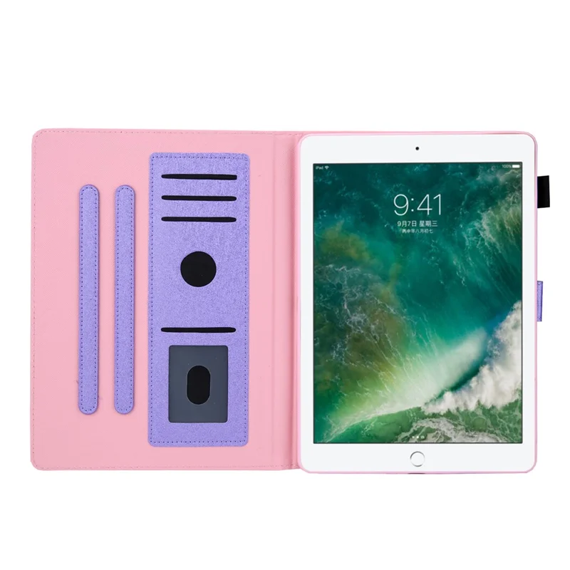 Leather Case with Card Storage for iPad 9.7-inch (2018)/9.7-inch (2017)/Air 2/Air - Purple