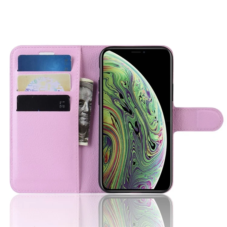 Litchi Skin Wallet Leather Stand Case for iPhone 11 Pro 5.8 inch (2019) - Pink