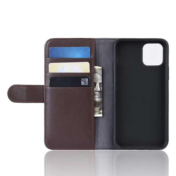 Capa de couro dividido genuíno para iPhone 11 Pro 5.8 polegadas (2019) - Marrom
