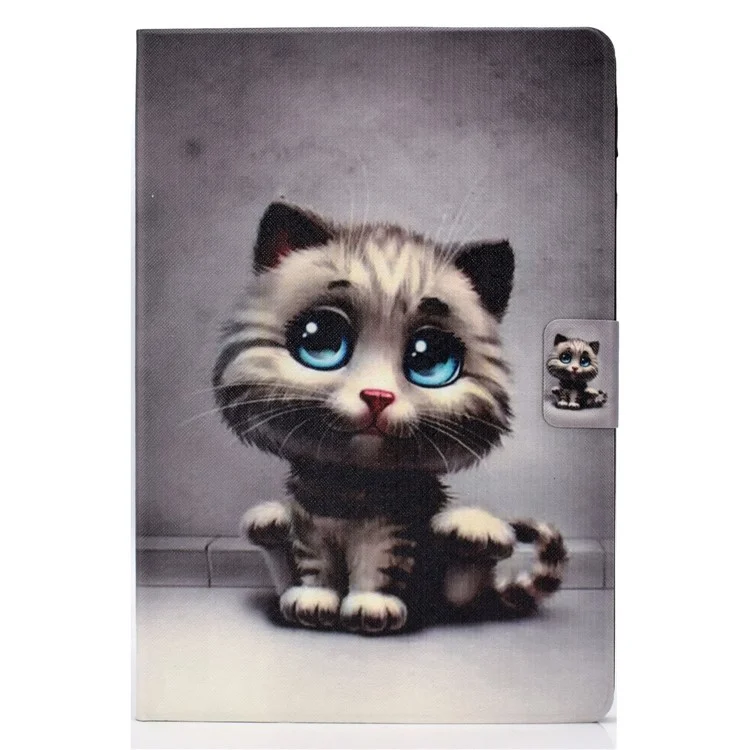 Musterdruck PU Leder-karten-schlitz-stand Tablet Shell Für Ipad Pro 10,5 Zoll (2017) / Air 10.5 Zoll (2019) - Katze Mit Blauen Augen
